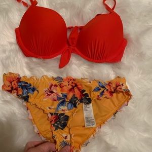 Holister push up tropical bikini set